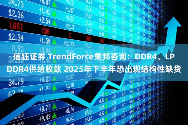 信钰证券 TrendForce集邦咨询：DDR4、LPDDR4供给收敛 2025年下半年恐出现结构性缺货